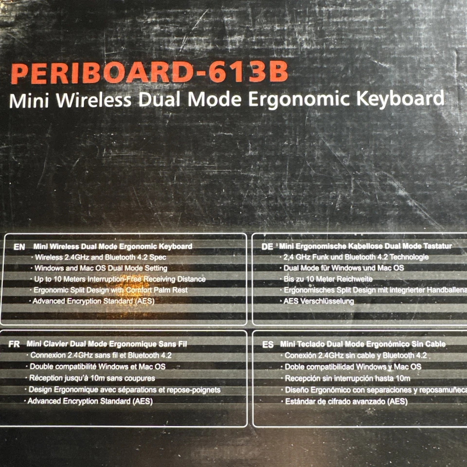 Perixx-613B Wireless 2.4 & Bluetooth Ergonomic Compact Split Keyboard📦 - Image 3 of 4