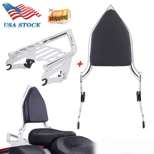 Backrest Sissy Bar+Luggage Rack for Harley Road King Street Electra Glide 09-25