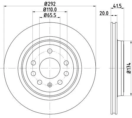 Conjunto de disco de freio traseiro Hella 54184PRO para Chevrolet Vectra 2.2 OEM - Imagem 4 de 4