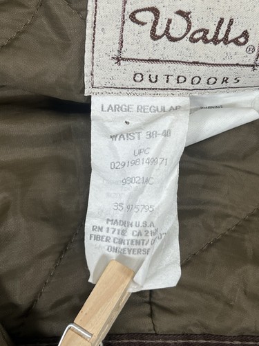 Vintage Walls Outdoor Advantage Hunting Camo Insulated Overalls Bibs Mens Large - Imagen 10 de 17