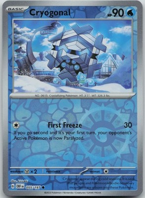 Cryogonal 055/197 Reverse Holofoil (HR) SV03: Obsidian Flames - NM