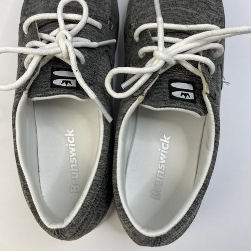 Zapatos de Bowling Brunswick Karma para Mujer 9.5 Gris Blanco Con Cordones Informales Cómodos Barco - Imagen 11 de 12