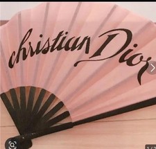 Christian Dior Folding Sensu Fan Pink Black 2023 Limited Used Japan