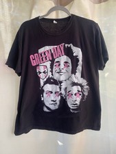 Green Day Black Graphic T-Shirt Pink Logo Adult Size G Rock & Pop Music