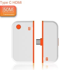 50M Type C Wireless HDMI Video Transmitter Receiver Extender for PC Phone To TV