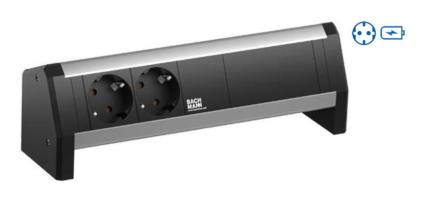 4055226 Bachmann Bachmann Desk prolunghe e multiple 2 presa(e) AC Interno