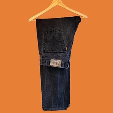 Vintage Levi’s 615 Orange Tab Jeans W34 L34 - Black Faded - Made in Tunisia