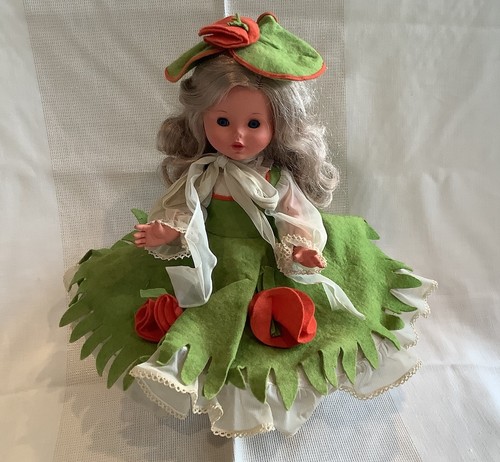 Vintage Furga Italy 14” Doll Original Outfit Blonde Hair Blue Eyes