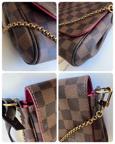 Authentic Louis Vuitton Favorite MM Damier Ebene Crossbody Handbag with Dust Bag - Picture 12 of 20