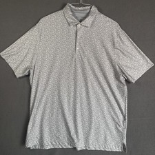Hickey Freeman Polo Shirt Mens XL Gray Geometric Golf Stretch Performance