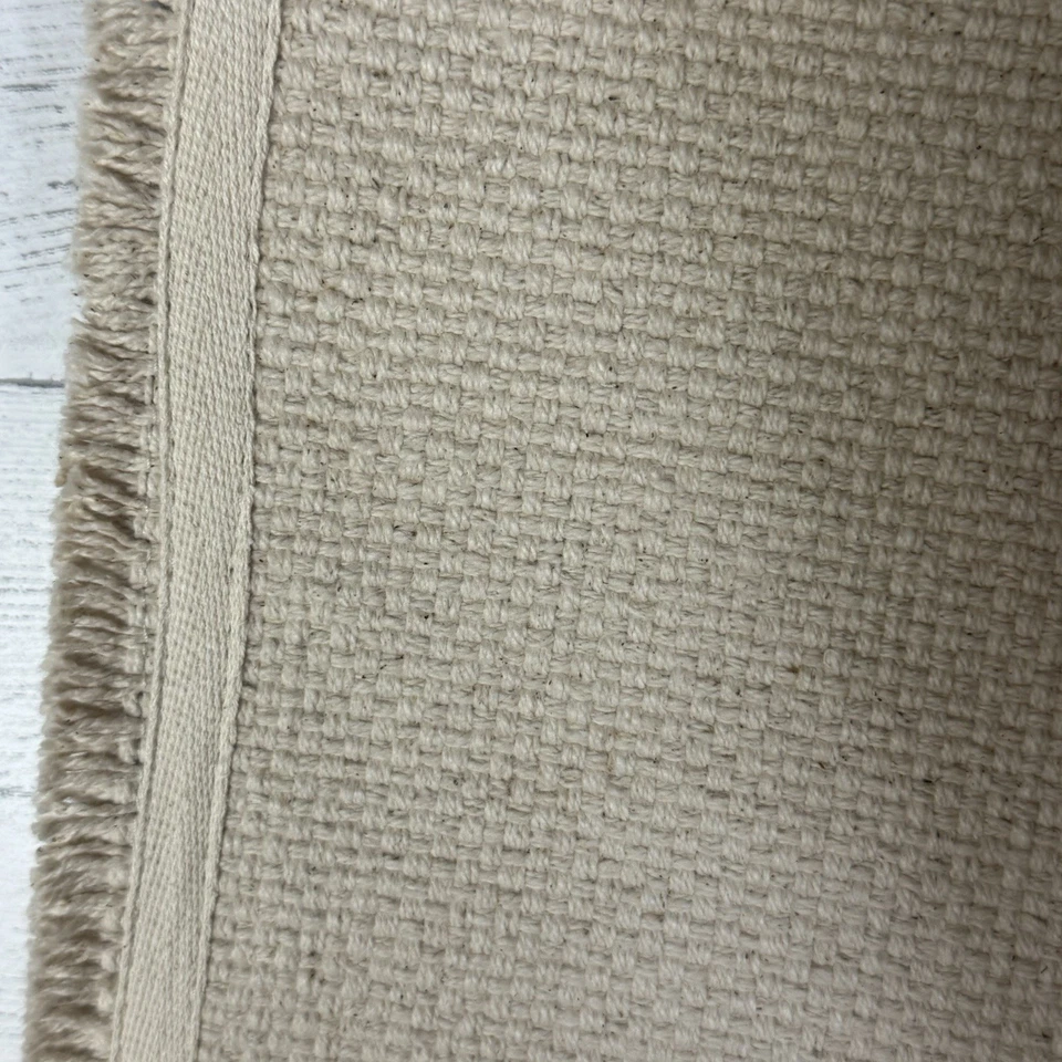 Pottery Barn Woven Cotton Jute Table Runner 18" x 108" Taupe Ivory - Image 4 of 4