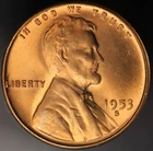 1953 S LINCOLN CENT BU FRESH FROM ORIGINAL ROLL-LOT 5689