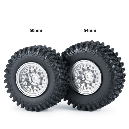1.0" Beadlock CNC Wheel Rims & Mud Tires Set for 1/24 RC Crawler Car 90081 00001 - Picture 45 of 61
