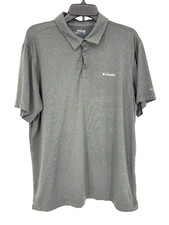 Columbia Sportswear Gray Collared Short Sleeve Polo Shirt Men's Size Large