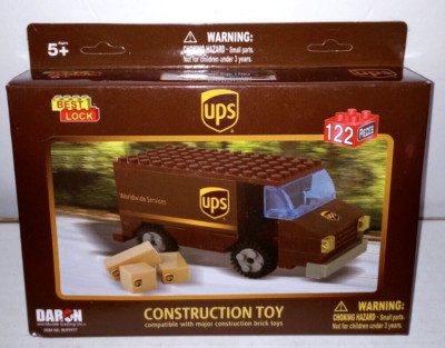 Daron - UPS Truck Construction Toy - Brown - Best Lock - 122 Piece Set - New