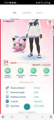 Pokemon Go ( Stage 34 ) Shiny Jigglypuff Bow ( 13 Shinys )