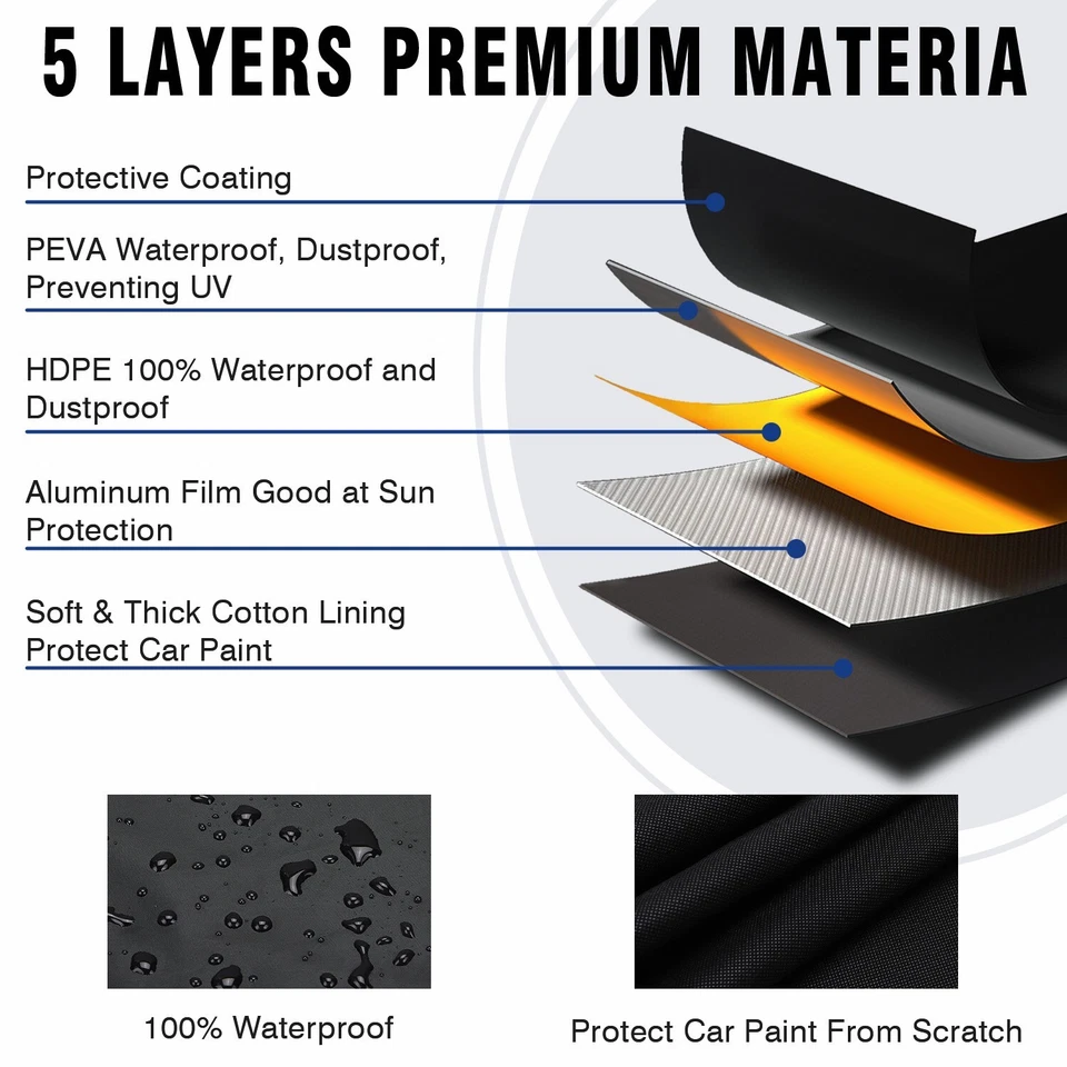 For Chevrolet Camaro Full Car Cover Rain Snow UV Dust Resistant Protection USA - Imagem 2 de 4