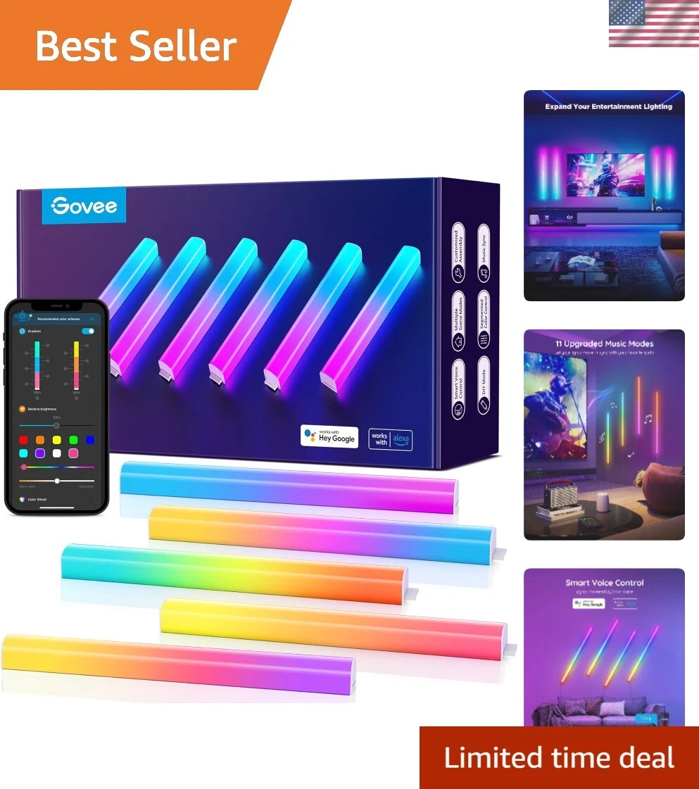 Glide Wall Lights, RGBIC LED Lights, Smart Gaming Lights Works with Alexa and...