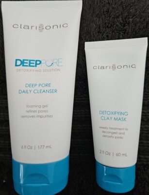Clarisonic Deep Pore Daily Cleanser 6 Oz. and Detoxifying Clay Mask 2 Oz. NEW