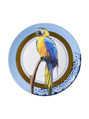 Heinen Delft Blauw Wall Plate Mandala - Parrot - Blue - Ceramic - NIB