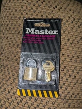 Master Lock Padlock 120-D Solid Brass Sealed on Original Card