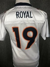 Denver Broncos NFL #19 Eddie Royal Onfield Reebok Youth (14-16) White Jersey EUC