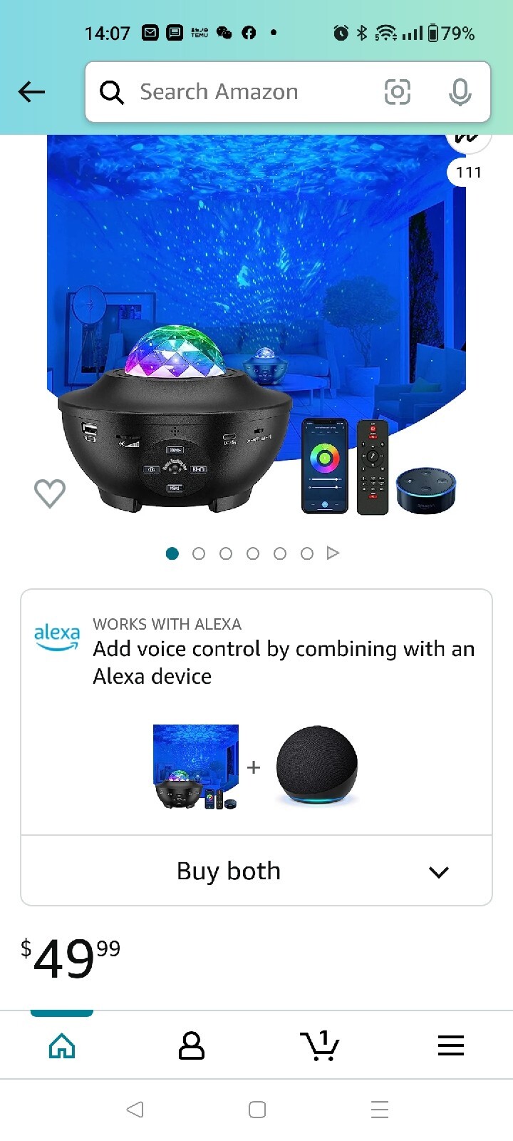 Star Projector, Galaxy Projector Work with Alexa Google Assistant, Night...