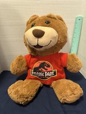 Universal Studios Jurassic Park Teddy Bear Plush Red Tee Shirt 18 Inch Animal