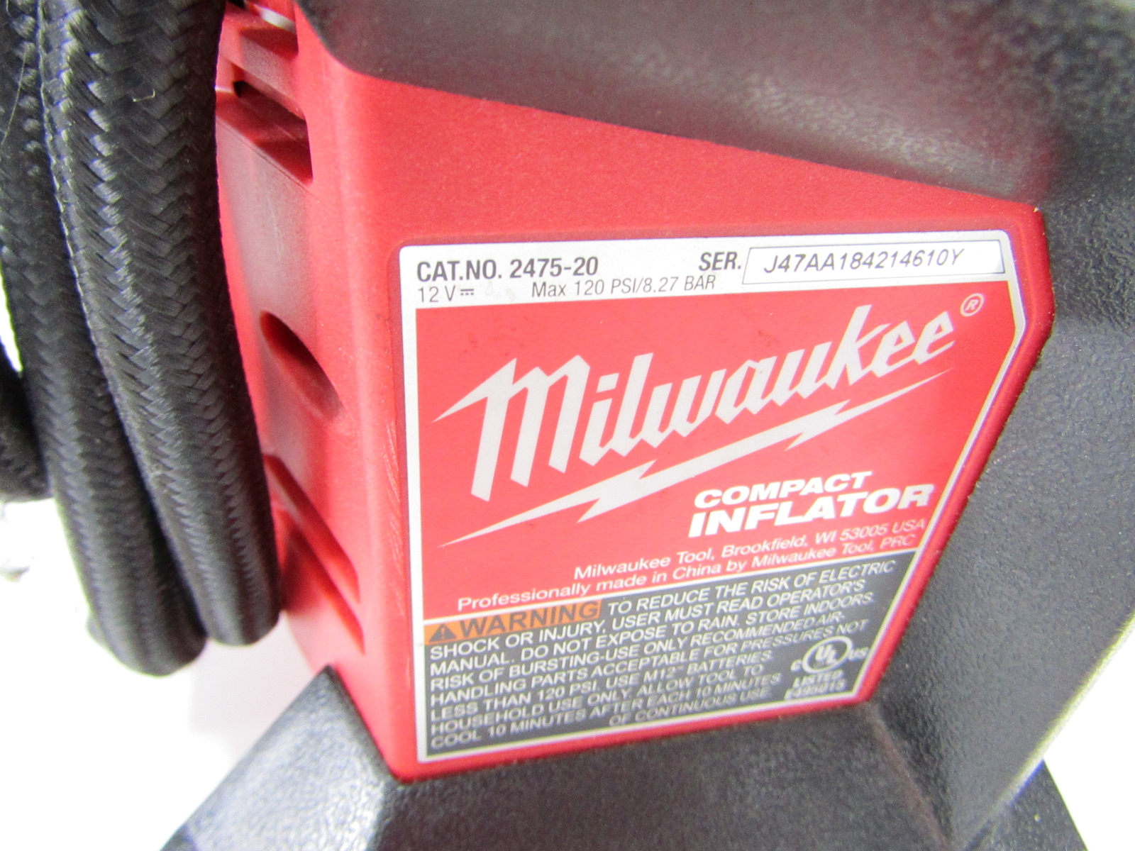 Milwaukee 247520 M12 LithiumIon 120 PSI MAX Cordless Compact Inflator