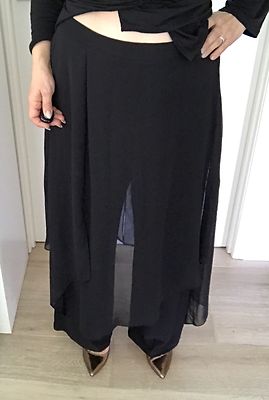 EVE HUNTER WOMENS PANTS BLACK OVERLAY 