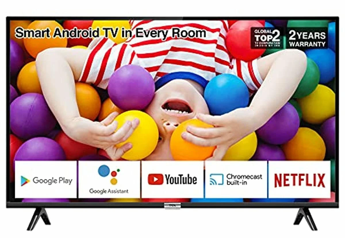 TCL 32P500K 32-Inch LED Smart Android TV HD, HDR, Micro Dimming, Netflix,  YouTub