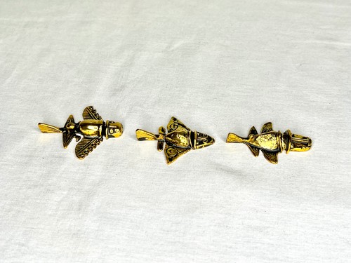 Antiguo juego de máquina voladora de aviones, azteca, maya, inca, metal, firmado, numerado - Imagen 7 de 12