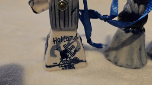 10x Vintage Holland Blue Hand Painted Christmas Ornaments - Picture 7 of 10