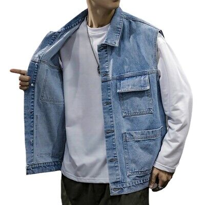 Mens Casual Denim Vest Sleeveless,Vintage Jean Vest Button Down Mens Casual Denim Vest Sleeveless,Vintage Jean Vest Button Down
