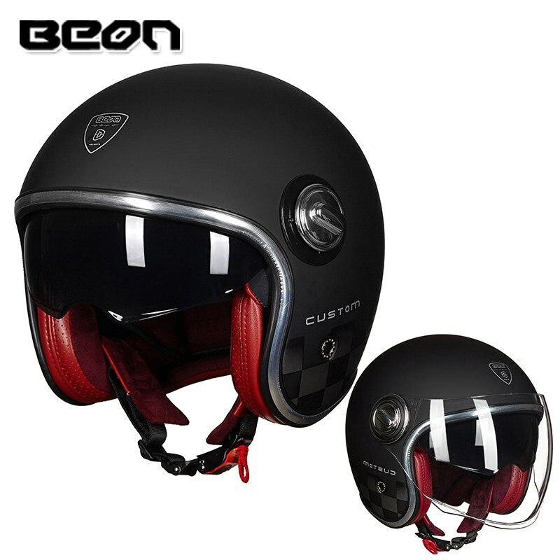 BEON B-108A 3/4 Open Face Helmets Motocross Vintage Moto