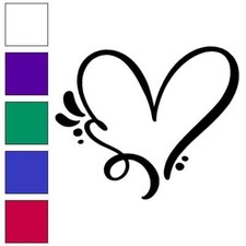 Contorno de corazón, calcomanía adhesiva de vinilo, varios colores y tamaños #6265
