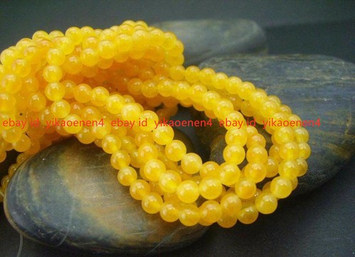 4mm Natural Yellow Jade Round Gemstone Loose Beads Strand 15" - Picture 6 of 12