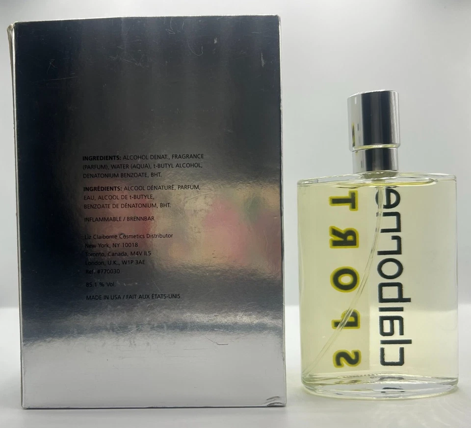 Spray colonia deportiva Claiborne vintage para hombre 3,4 oz original nuevo Foto 2 de 2