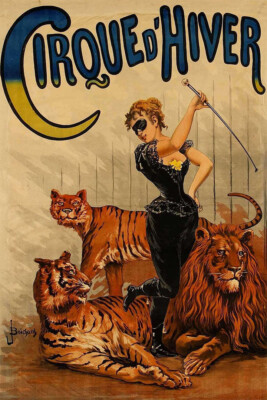 1900 Winter Circus Vintage Circus Lion Tamer Countess X Wall