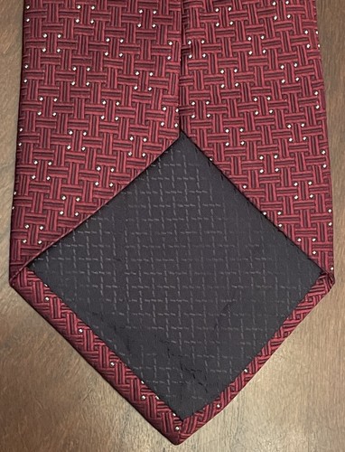 Jones New York Burgundy 100% Imported Silk Men’s Neck Tie Made in Usa - Picture 2 of 9