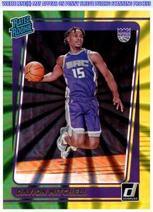 2021-22 Donruss Davion Mitchell #205 Holo Green and Yellow Laser