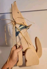 Wood Howling at The Moon Coyote Wolf Southwest Pink 15" Statue Figure 