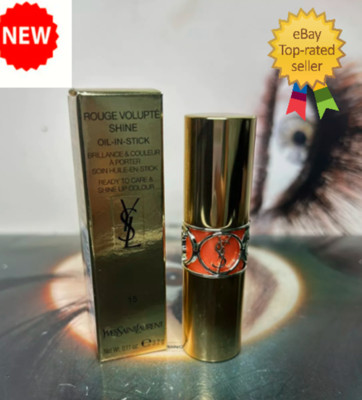 YVES SAINT LAURENT YSL ROUGE VOLUPTE SHINE OIL IN STICK LIPSTICK CORAIL SPONTINI