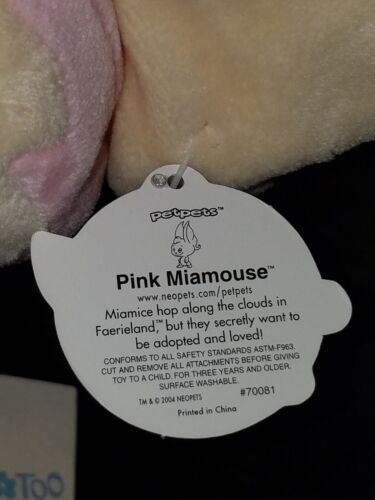 Neopets 2004 Pink Miamouse Petpet 6" Mini Plush TAGS #70081 Limited Too Petpets - Picture 4 of 14