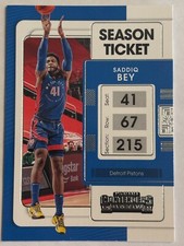 2021-22 Panini Contenders #98 Saddiq Bey Detroit Pistons