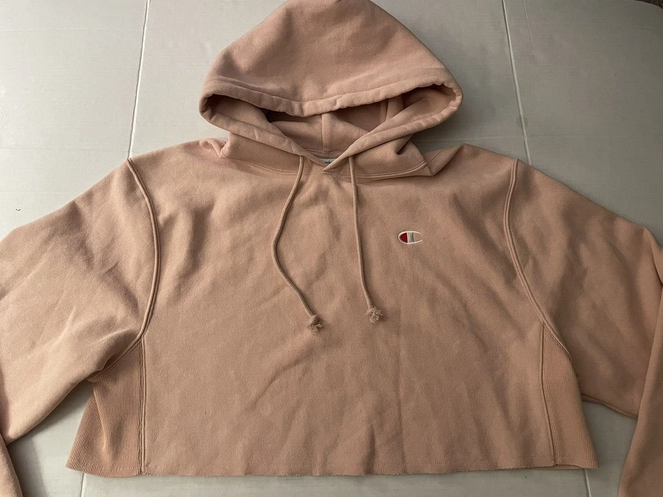 Champion Reverse Weave Cropped Sweatshirt Light Pink Women's Medium - Image 2 of 4