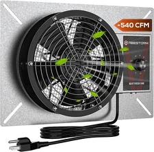 Abestorm 540CFM Crawlspace Ventilation Fan w/ Humidistat Thermostat, IP-55 Rated