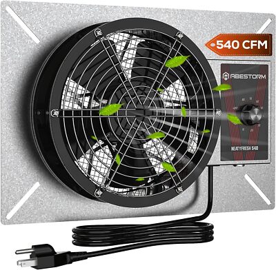 Abestorm 540CFM Crawlspace Ventilation Fan w/ Humidistat Thermostat, IP-55 Rated