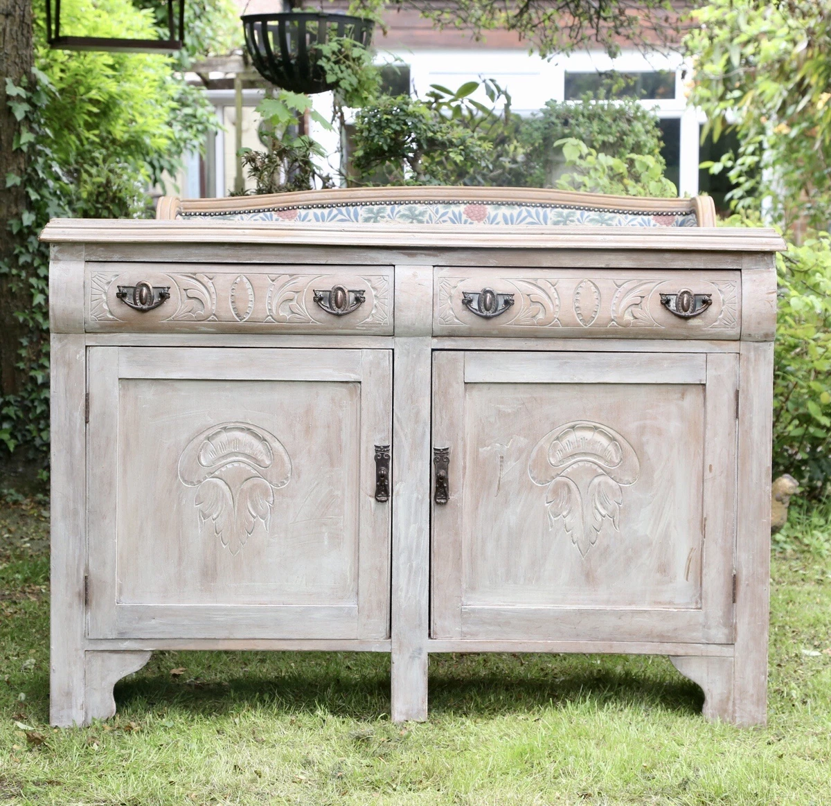 Arts Crafts Farmhouse Style Painted Antique Buffet Sideboard