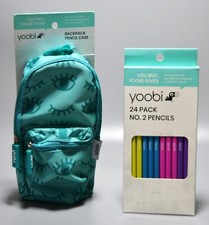 Yoobi Backpack Pencil Case Winky Aqua And 24 Pack No 2 Pencils Multicolor